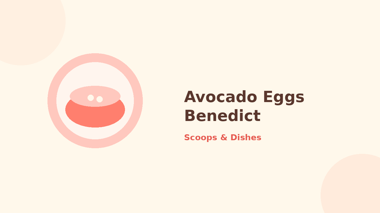 Avocado Eggs Benedict — cartoon recipe illustration