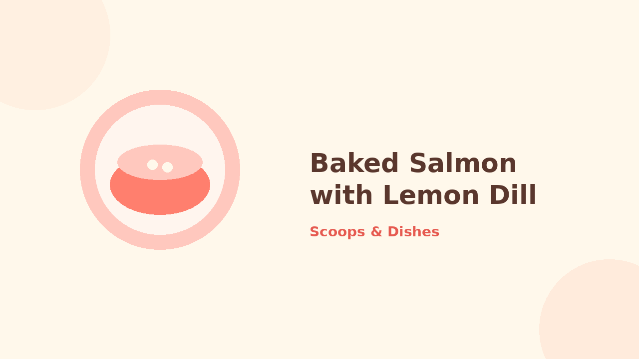 Baked Salmon with Lemon Dill — cartoon recipe illustration