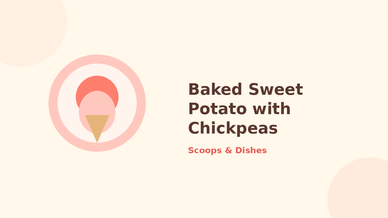 Baked Sweet Potato with Chickpeas — cartoon recipe illustration