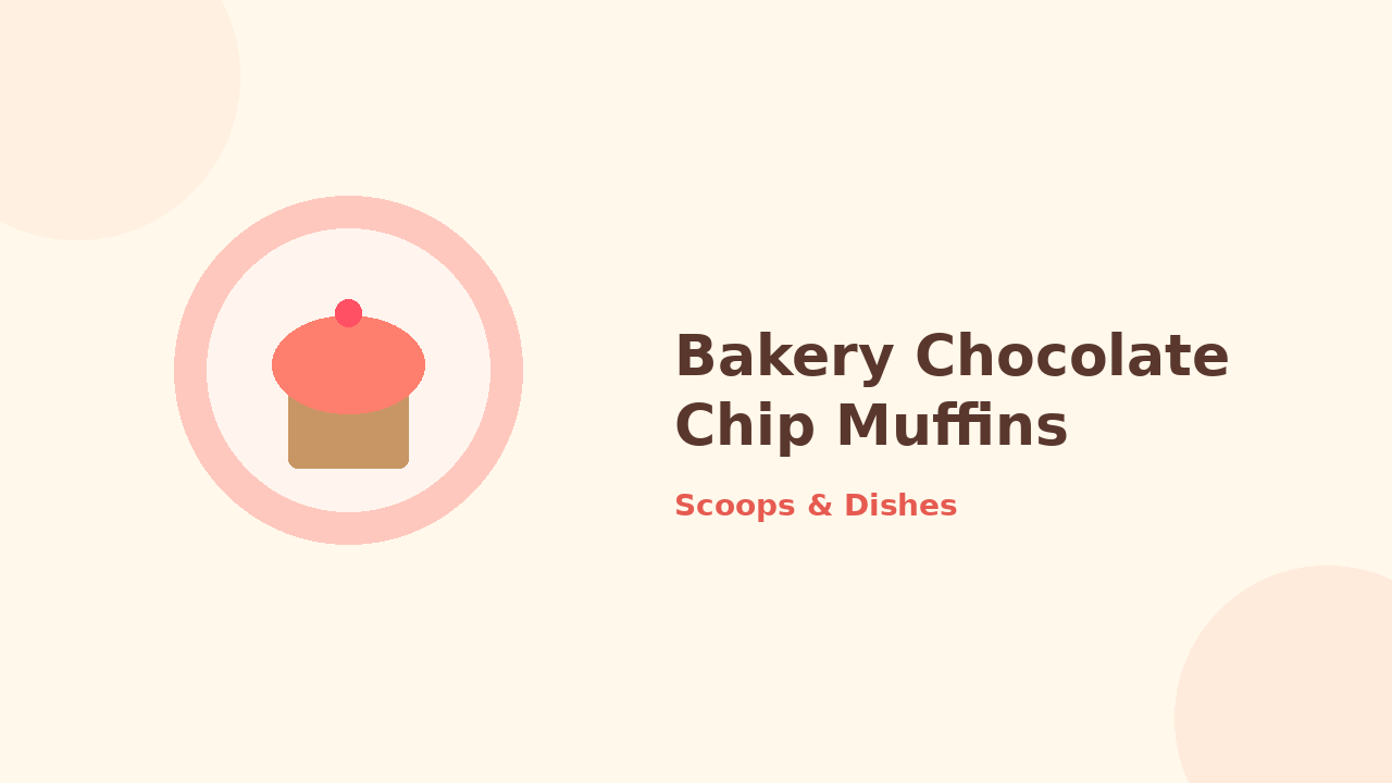 Bakery Chocolate Chip Muffins — cartoon recipe illustration