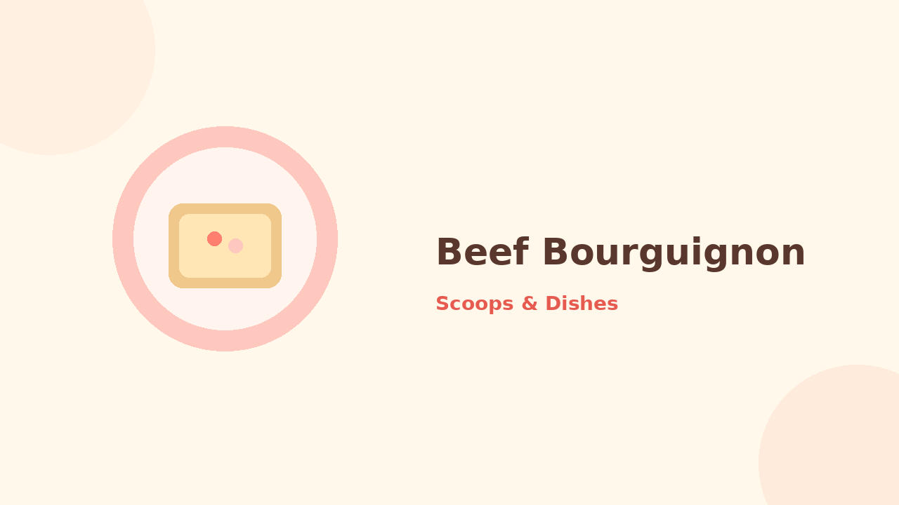 Beef Bourguignon — cartoon recipe illustration