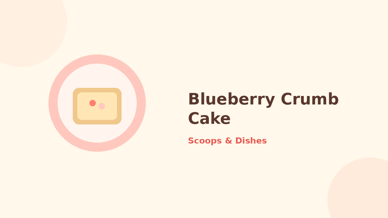 Blueberry Crumb Cake — cartoon recipe illustration