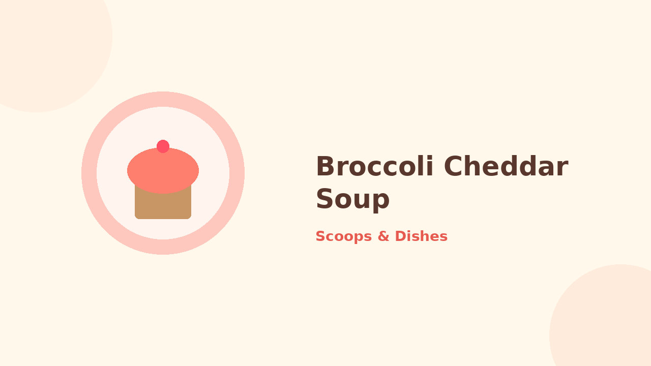 Broccoli Cheddar Soup — cartoon recipe illustration