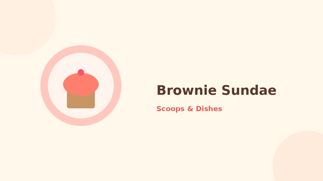 Brownie Sundae — cartoon recipe illustration