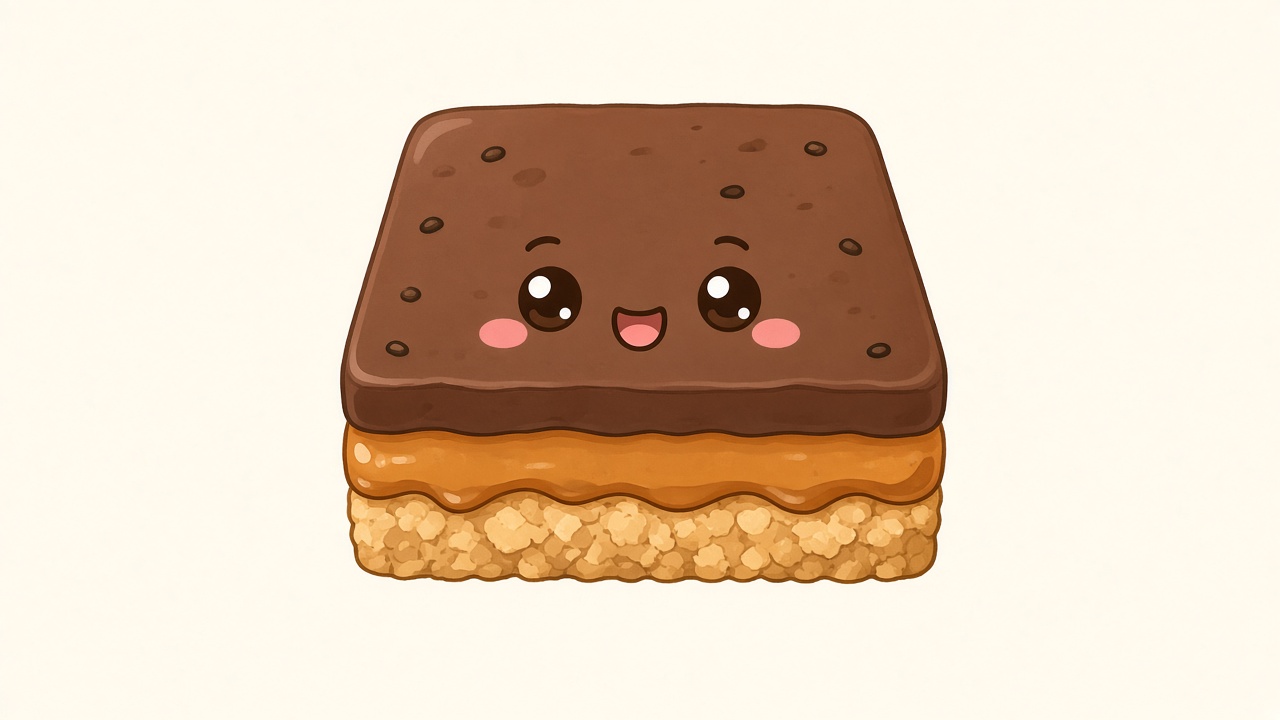 Caramel slice — cartoon recipe illustration