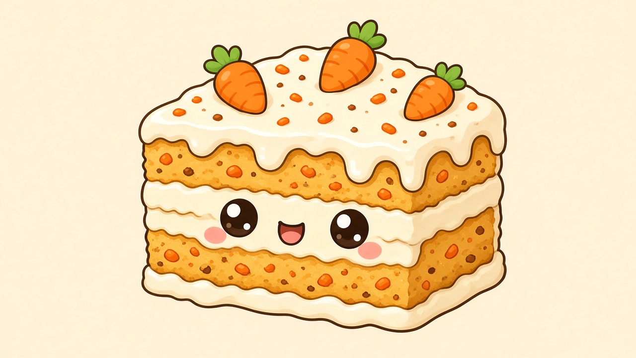 Carrot cake — cartoon recipe illustration