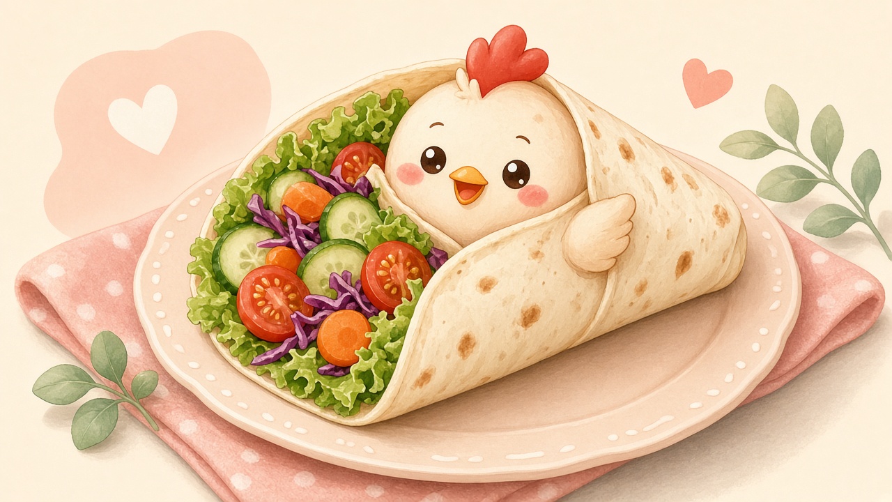 Chicken wrap — cartoon recipe illustration