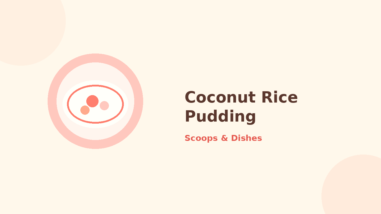 Coconut Rice Pudding — cartoon recipe illustration