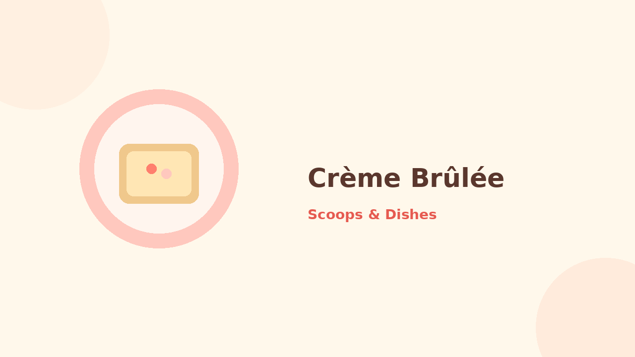 Crème Brûlée — cartoon recipe illustration