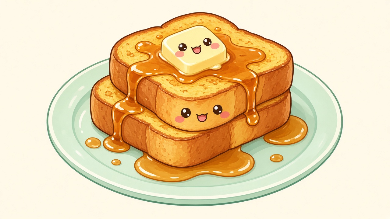 French toast — cartoon recipe illustration