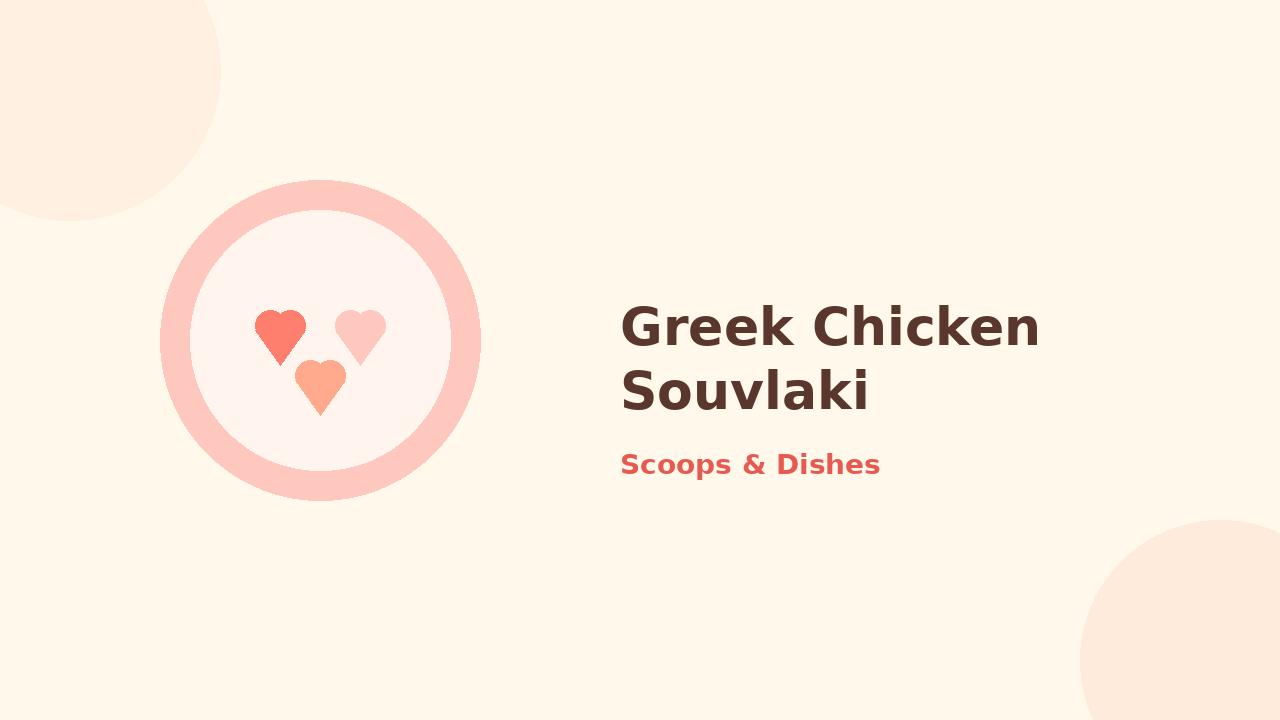 Greek Chicken Souvlaki — cartoon recipe illustration