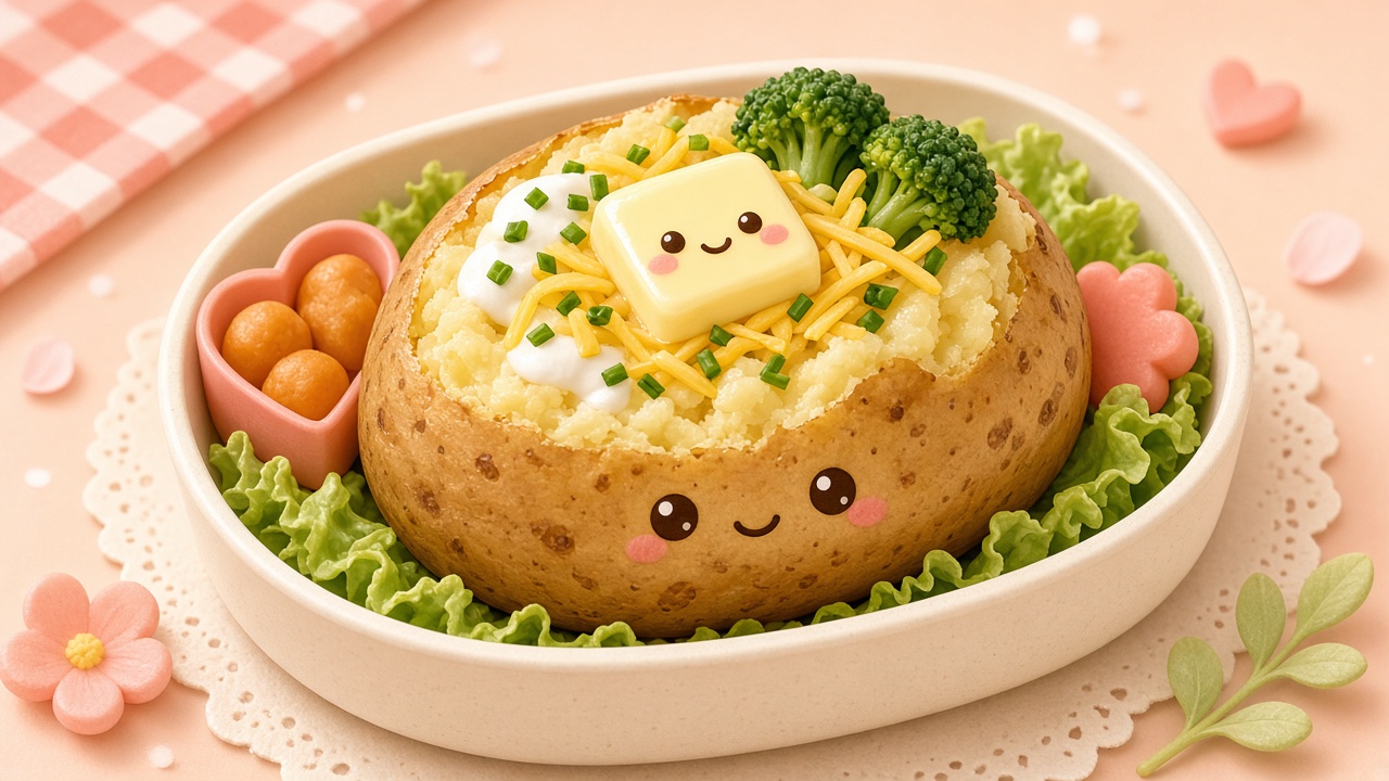 Jacket potato — cartoon recipe illustration