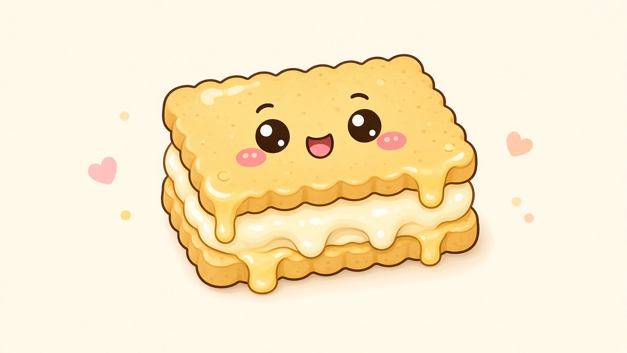 Melting moments — cartoon recipe illustration