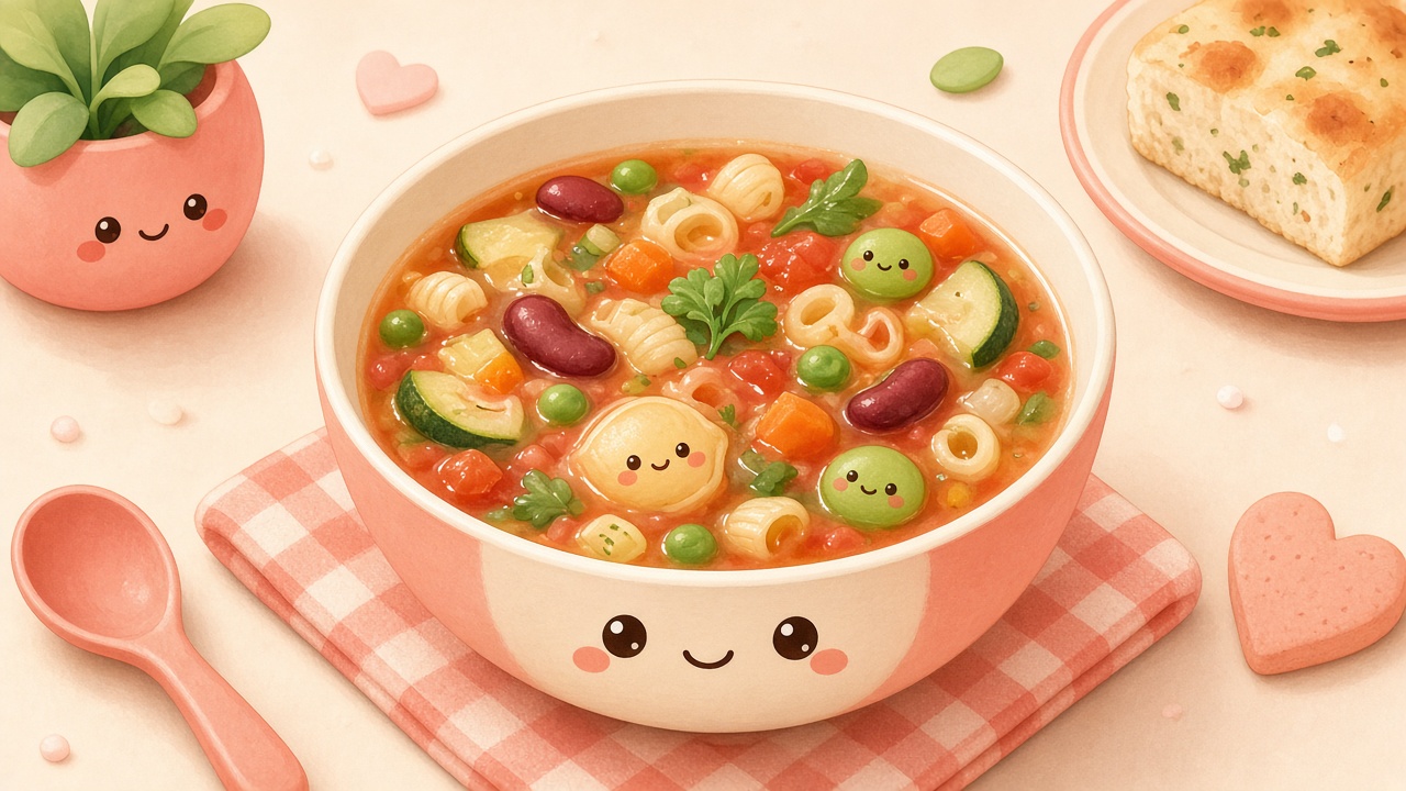 Minestrone — cartoon recipe illustration