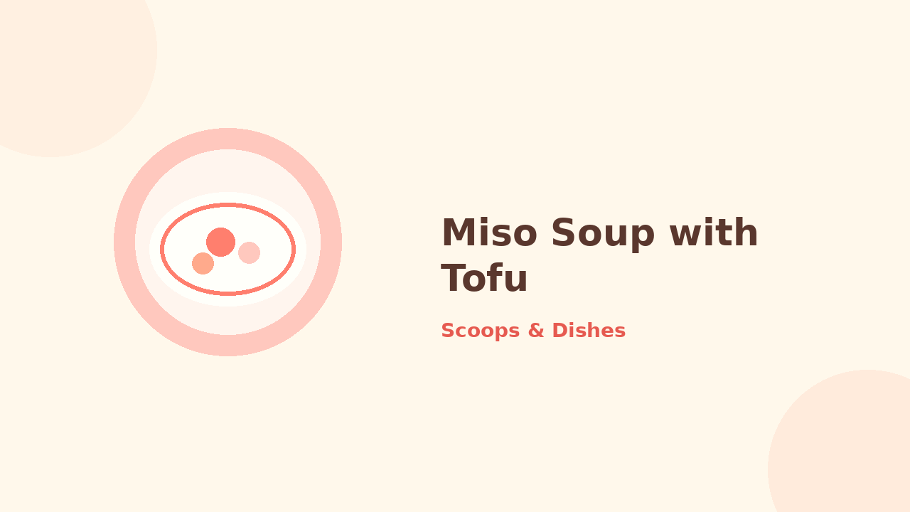 Miso Soup with Tofu — cartoon recipe illustration