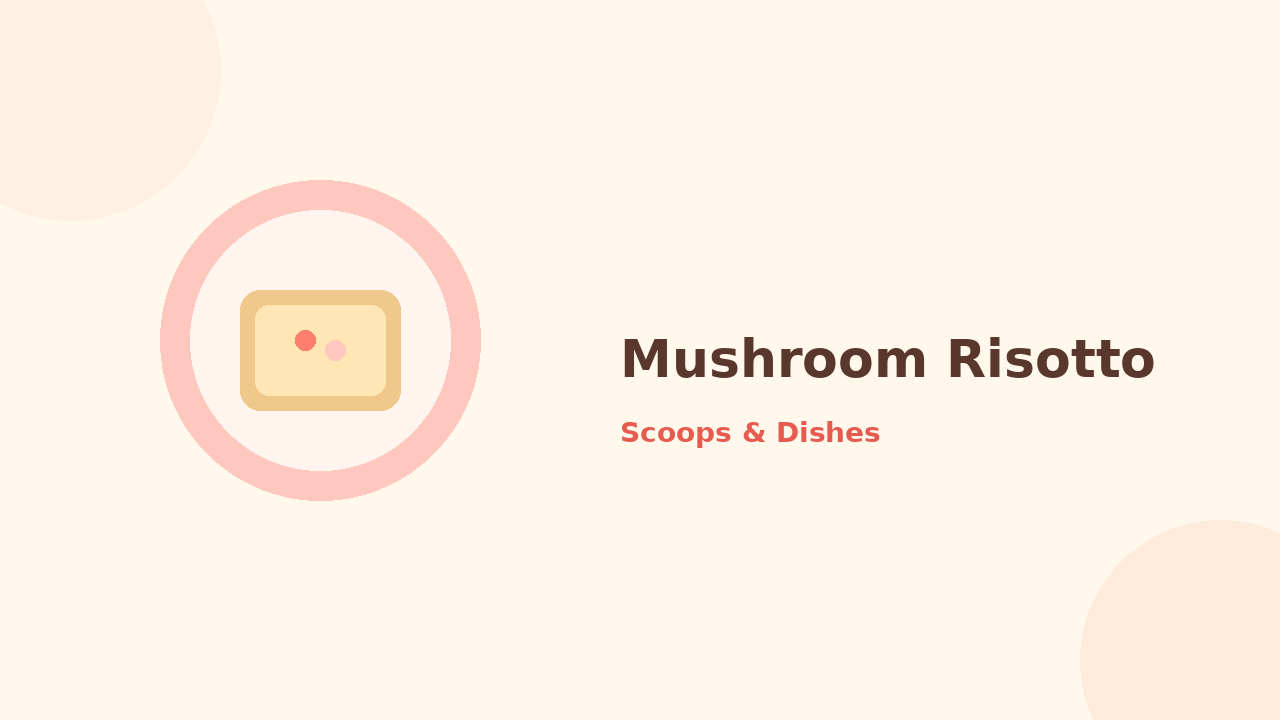 Mushroom Risotto — cartoon recipe illustration