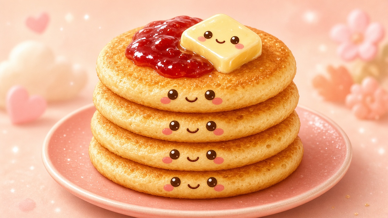 Pikelets — cartoon recipe illustration
