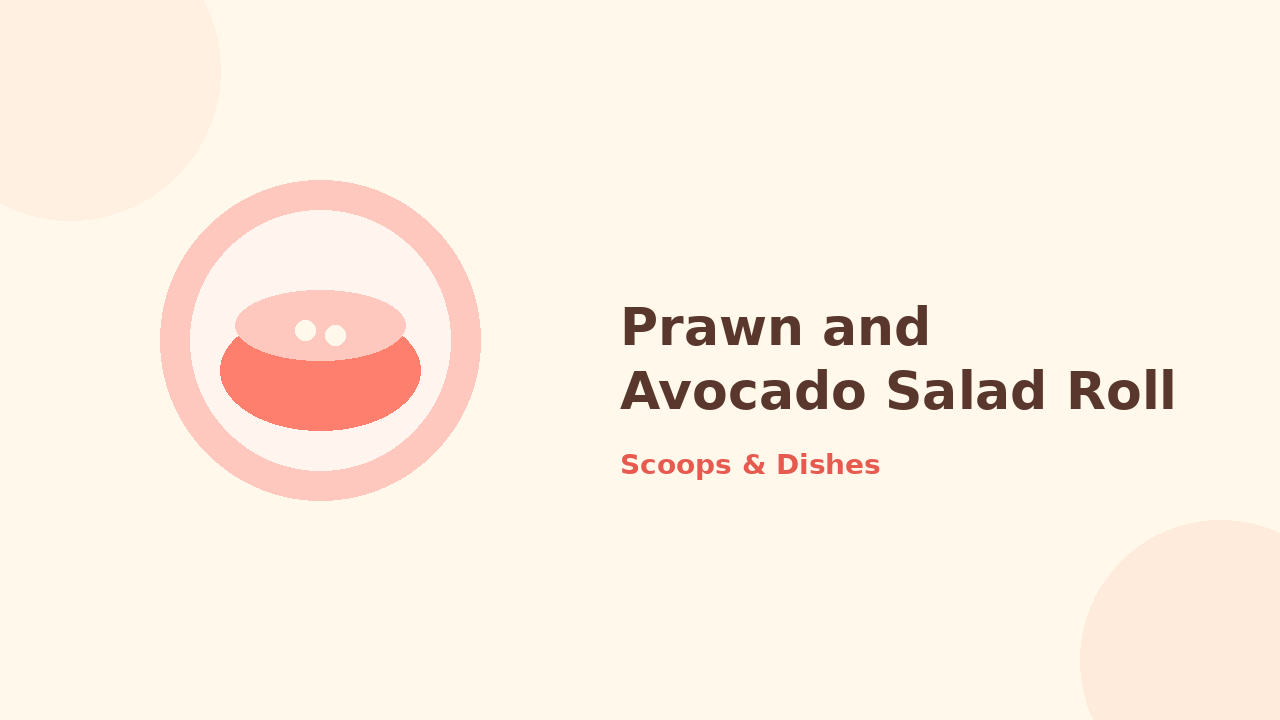 Prawn and Avocado Salad Roll — cartoon recipe illustration