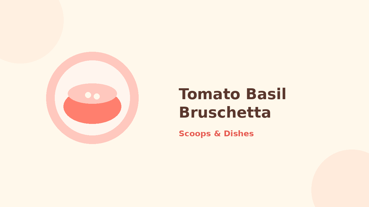 Tomato Basil Bruschetta — cartoon recipe illustration
