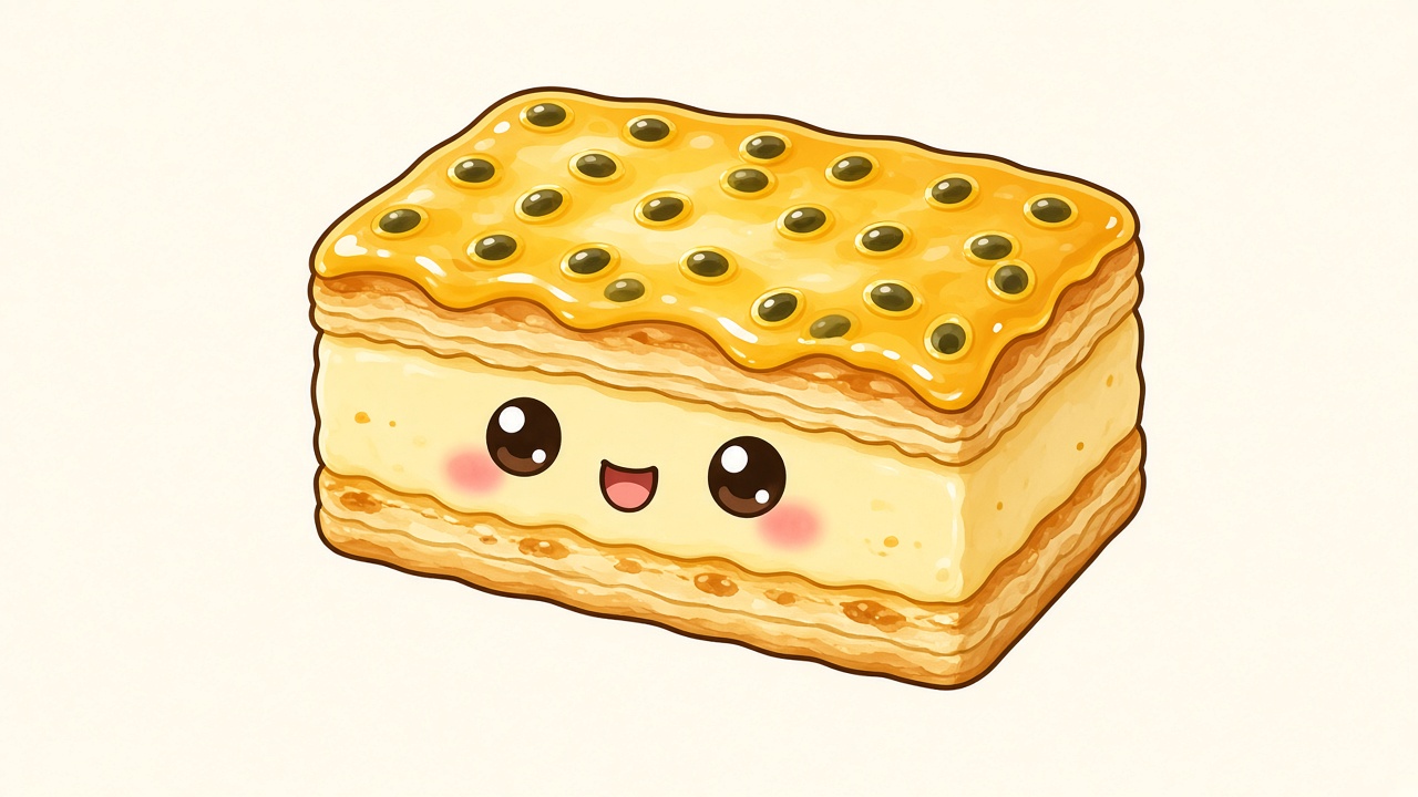 Vanilla slice — cartoon recipe illustration