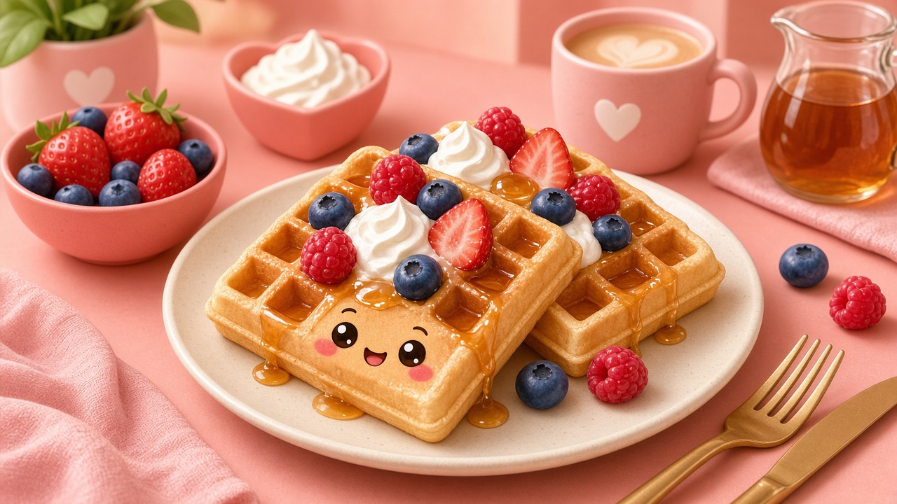 Waffles — cartoon recipe illustration